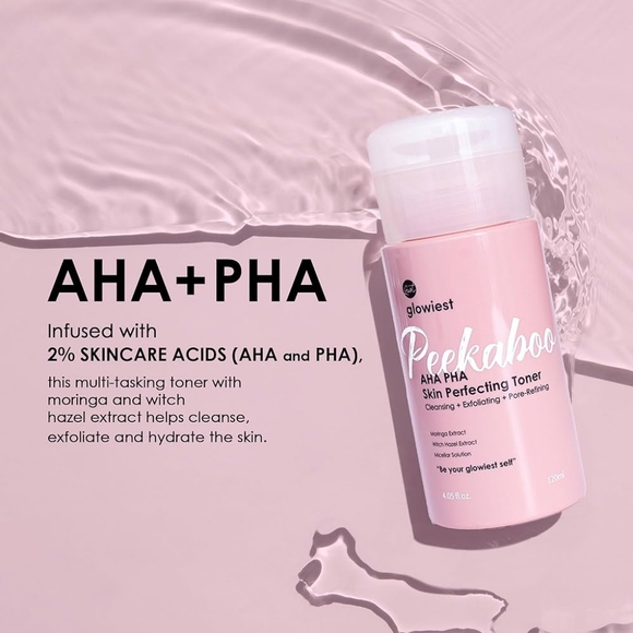 SALE! 🆕 GLOWIEST - Peekaboo AHA PHA Skin Perfecting Toner 120ml - Picture 3 of 3